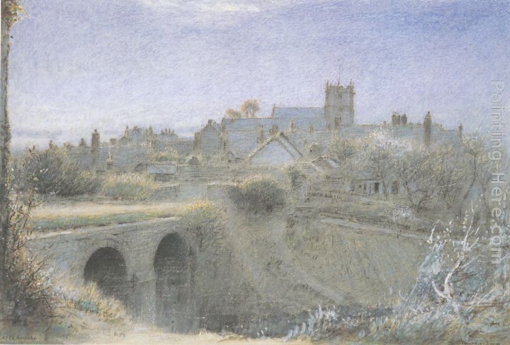 Albert Goodwin The Village of Corfe